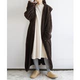 (42)88ブラウン | シープタッチロングコートガウンルームウェア 部屋着 防寒 | and it