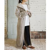 (31)92ライトグレー | シープタッチロングコートガウンルームウェア 部屋着 防寒 | and it