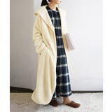 (11)80アイボリー | シープタッチロングコートガウンルームウェア 部屋着 防寒 | and it