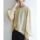 12アイボリー | リネンライクシームレスVネック長袖プルオーバー トップス レディース | and it 