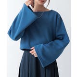 34くすみブルー/ボートネック | 選べる2type！裏起毛あったかトップスベルスリーブ トップス 裏起毛 | and it 