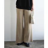 22ベージュ | セミワイドリブニットパンツ パンツ レディース | and it 