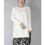 12アイボリー | Vネック7分袖Aラインロングカットソー Ⅿ L | and it