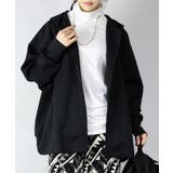 51ブラック | ダンボールニットゆったりこなれフルジップパーカー パーカー レディース | and it