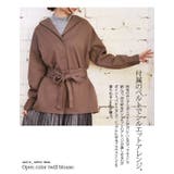 オープンカラーツイルブラウス(リボン付き)【M】レディース 春秋冬 トップス | and it | 詳細画像3