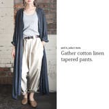 ギャザーゆるまたコットンリネンテーパードパンツ【F】レディース 春夏秋 ボトムス | and it  | 詳細画像3 