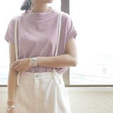 Tシャツ レディース プチハイネックフレンチスリーブプリントTシャツレディース | and it | 詳細画像4