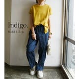 パンツ レディース コットンリネンしわ加工ルーズデニムパンツ【F】ボトムス | and it  | 詳細画像6 