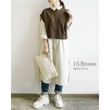 ベスト レディース 鹿の子編みバルキーバックスリットショートベスト春秋冬 | and it | 詳細画像7