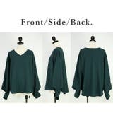 リネンライクシームレスVネック長袖プルオーバー トップス レディース | and it  | 詳細画像17 