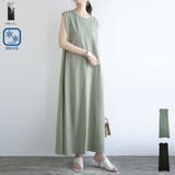 冷感カノコ肩タックバッグフレアワンピース | and it | 詳細画像1
