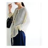 2wayストライプメッシュリボンカーディガン トップス レディース | and it  | 詳細画像14 