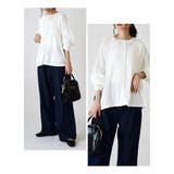 ネルフレア切替ノーカラーブラウス ブラウス レディース | and it | 詳細画像7