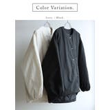 オーバーサイズサイドジップノーカラー中綿ジャケット ジャケット レディース | and it | 詳細画像4