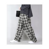 裾タックバルーンチェックイージーパンツ パンツ レディース | and it  | 詳細画像5 