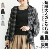 チェック柄シアーシャツアンサンブル ブラウス シアー | and it | 詳細画像1