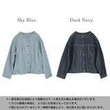 ジャケット レディース コットンデニムノーカラージャケット | and it | 詳細画像2