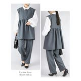 ウエストギャザー切替ベスト トップス レディース | and it  | 詳細画像11 