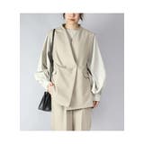 Vネックダブルボタンフラップポケットベスト トップス レディース | and it  | 詳細画像8 