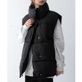 ブラック | フェイクダウンオーバーベスト アウター ベスト | and it