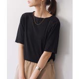 ブラック | メロウプリーツ半袖Tシャツ トップス レディース | and it