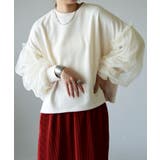 アイボリー | チュールドッキングスウェットプルオーバー プルオーバー レディース | and it