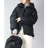 ブラック | スタンドカラーフェイクダウンコート トップス レディース | and it