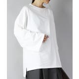 002ホワイト | カットソー レディース ドロップショルダー長袖ビッグカットソー | and it