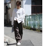 002ホワイト | カットソー レディース ドロップショルダー長袖ショートカットソー | and it 