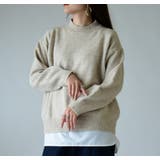 ライトベージュ | ミックスカラーオーバーニット ニット レディース | and it