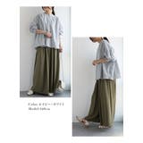 ブラウス 長袖 レディース 白 綿 チェック ストライプ トップス | and it  | 詳細画像4 