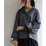 チャコール | スパンブロードボリュームスリーブシャツ シャツ レディース | and it 