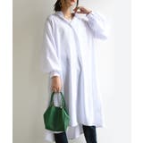 ホワイト | スパンブロードボリュームスリーブシャツワンピース シャツワンピ レディース | and it 