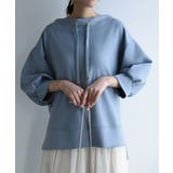 039ブルーグレー | ダンボールルーズハイネック5分袖プルオーバー トップス レディース | and it