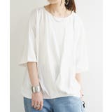 006オフホワイト | マーセライズフロントタックユルプルオーバー カットソー レディース | and it 