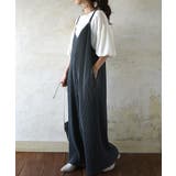 31ブルーグレー(追加入荷) | セルフカットプリーツワイドサロペット M~LL 裾カット | and it