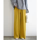 32イエロー | セルフカットプリーツワイドパンツ♪M~LL楽ちん裾カットレディース 春夏秋冬 | and it