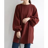 レッドブラウン | ボリュームスリーブスウェットチュニック スウェット チュニック | and it