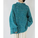 ブルー | ローゲージミックスカラーニット トップス ニット | and it 