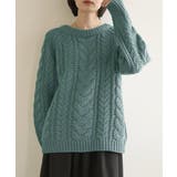 グリーン | アクリルウールケーブルニット トップス ニット | and it