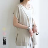Vネックボタンニットベスト ベスト ニット | and it | 詳細画像1