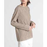 グレージュ | リップルストライプボートネックカットソー カットソー レディース | and it 