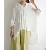 オフホワイト | 接触冷感スラブバックロングシャツ シャツ レディース | and it 