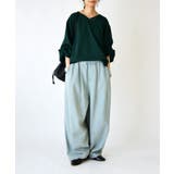 サックス | 裾タックバルーンイージーデニムパンツ デニム レディース | and it