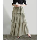 21-ライトベージュ | グリッター天竺ティアードスカート スカート レディース | and it 