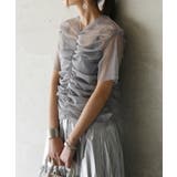 55-グレー | チュールシャーリングTシャツ トップス レディース | and it 