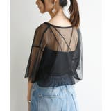 69-ブラック | チュールレイヤードTシャツ カットソー レディース | and it