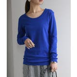 34.ディープブルー | 【M~LL】透けない!日本製スムースコットンロングカットソー ♪ レディーストッ… | and it