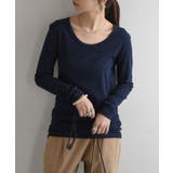 54.ネイビー | 【M~LL】透けない!日本製スムースコットンロングカットソー ♪ レディーストッ… | and it