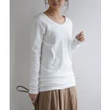 11.オフホワイト | 【M~LL】透けない!日本製スムースコットンロングカットソー ♪ レディーストッ… | and it